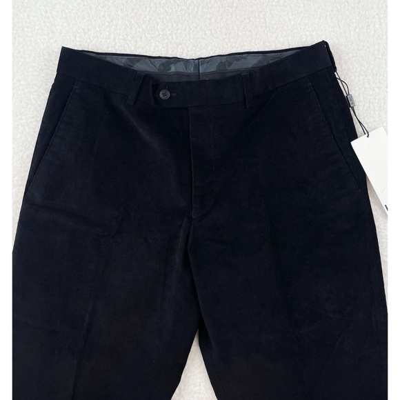 (NWT) BAR III • Black Corduroy Stretch Cotton Slim Fit Dress Pants - Picture 5 of 13